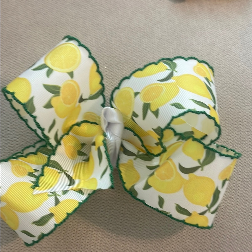 Lemon Print Hair Bow for Kids